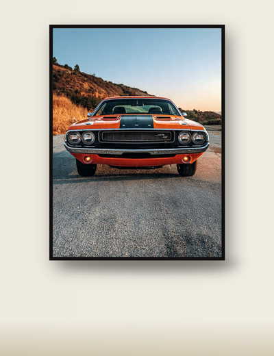 Orange Dodge Challenger R/T poster