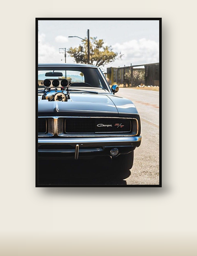 Black Dodge Charger Supercharged poster