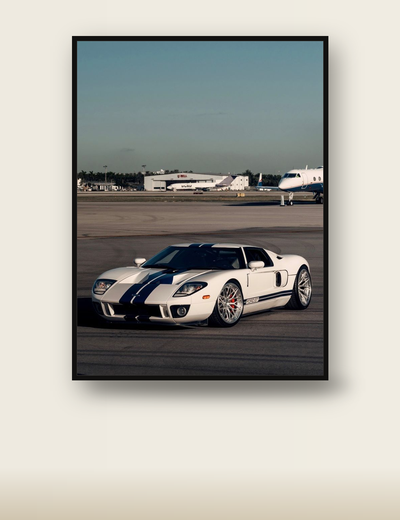White Ford GT Airport poster
