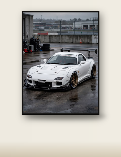 White Mazda RX-7 FD poster