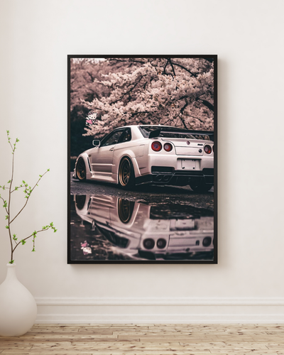 White Nissan Skyline poster