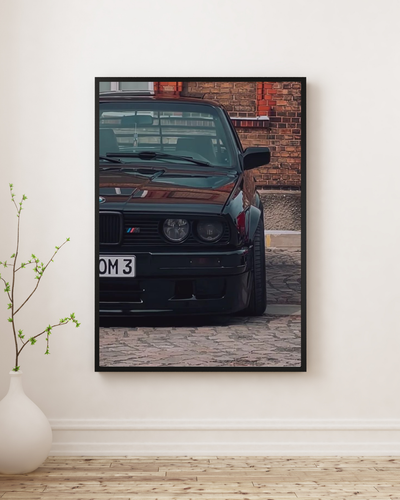 Black BMW E30 poster