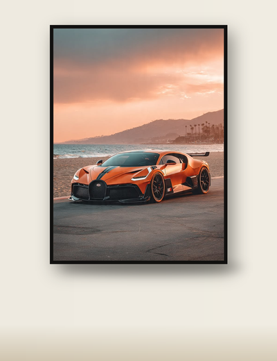 Orange Bugatti Divo poster