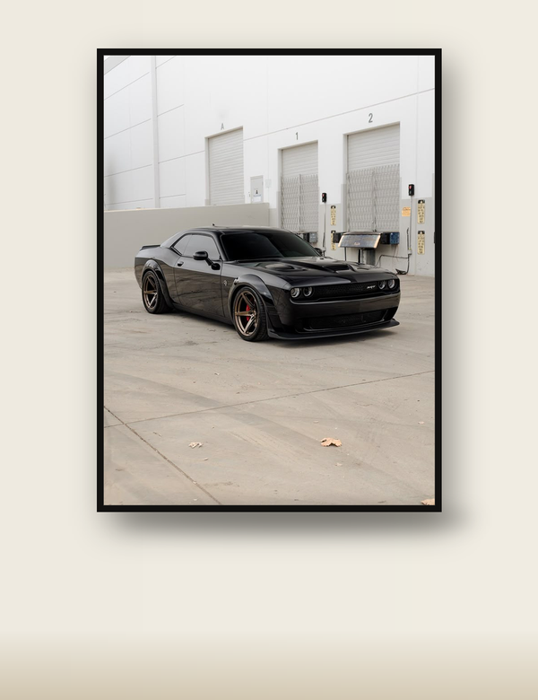 Black Dodge Challenger SRT poster