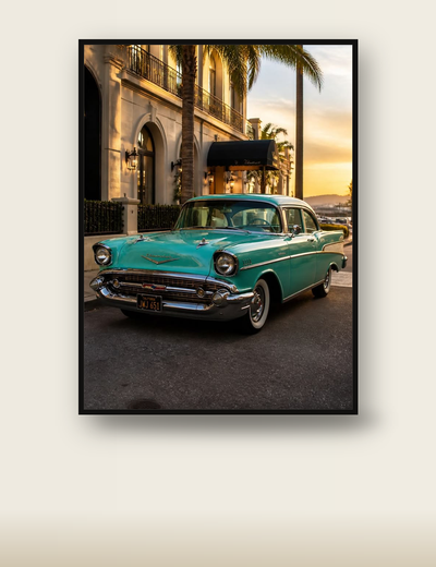 Turquoise Chevrolet Bel Air poster