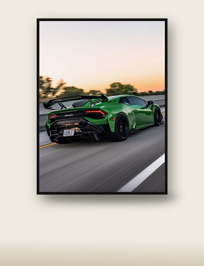 Green Lamborghini Huracan poster