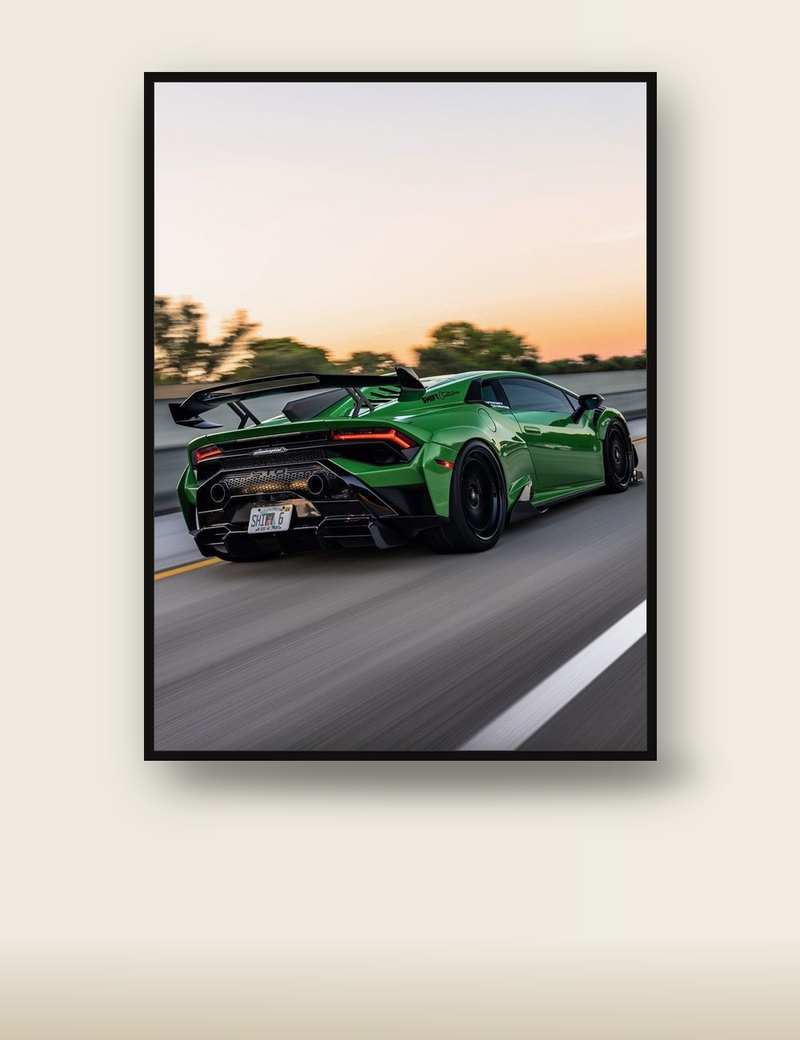 Green Lamborghini Huracan poster