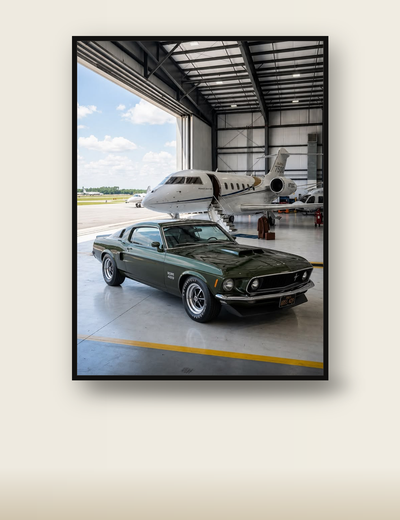 Green Ford Mustang Boss 429 poster