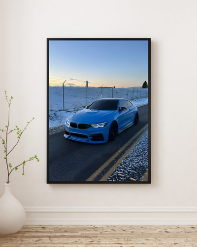 Blue BMW M4 F82 poster