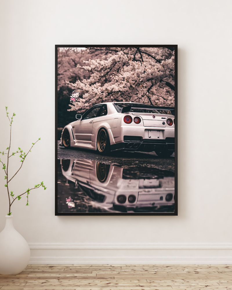 White Nissan Skyline poster